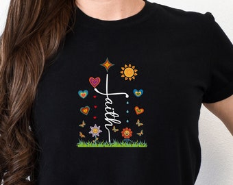 Christian T-Shirt, Fun Colorful Christian Faith Shirt, Retro Tshirt, Christian Apparel, Religious T-shirt, Jesus Tee, Christian Gift, Bible
