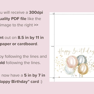 Happy Birthday Card - DIGITAL Download - Printable Birthday Card ...