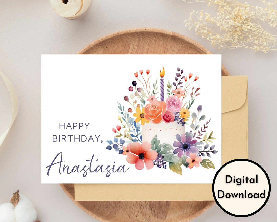 beautiful happy birthday card Images High Quality... Personalized Happy Birthday Card - DIGITAL Download - Beautiful ...