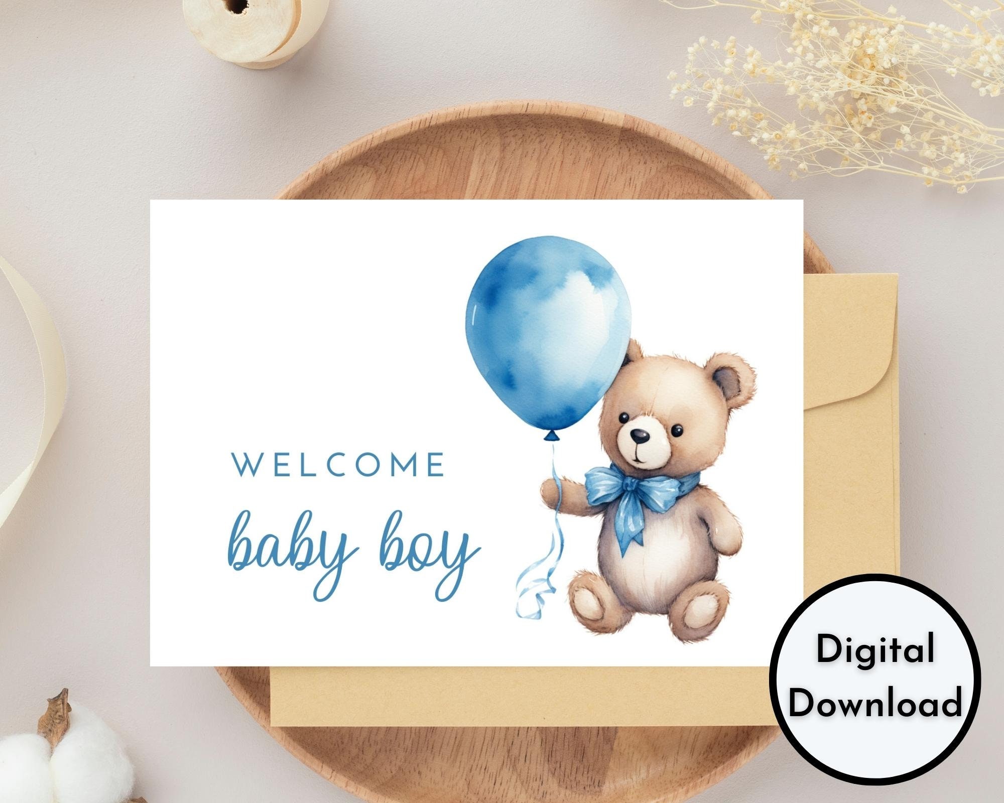 Welcome Baby Boy Card DIGITAL Download Printable Welcome Baby Boy Card welcome-baby-boy-card-digital-download-printable-welcome-baby-boy-card