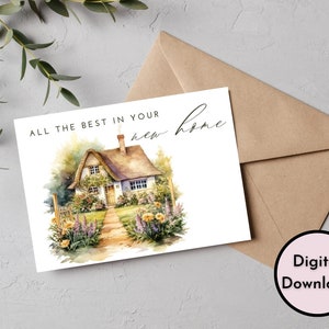 Floral « New Home » Card - DIGITAL Download - Printable « All The Best In Your New Home » Card - Printable Floral New Home Greeting Card