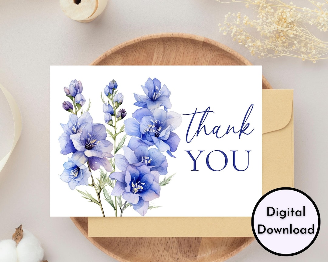 Buy Floral Thank You Card DIGITAL Download Printable Thank You Card ...