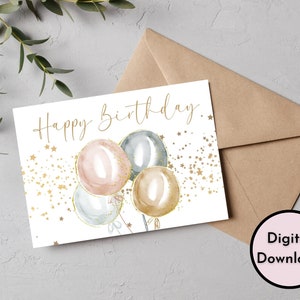 Happy Birthday Card - DIGITAL Download - Printable Birthday Card ...