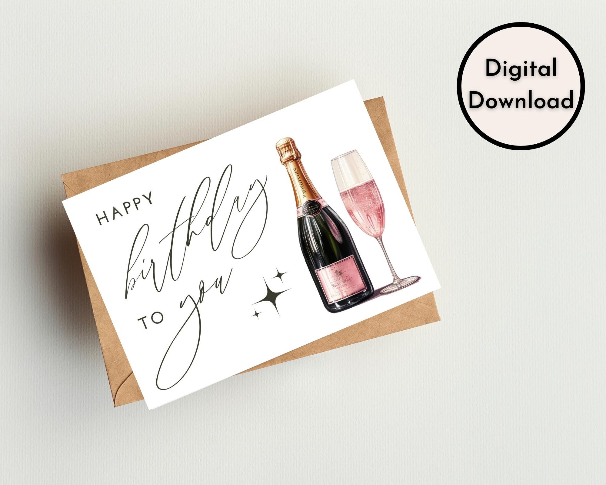 classy happy birthday card Images High Quality Grahic Elegant Happy Birthday to You Card - DIGITAL Download - Printable ...