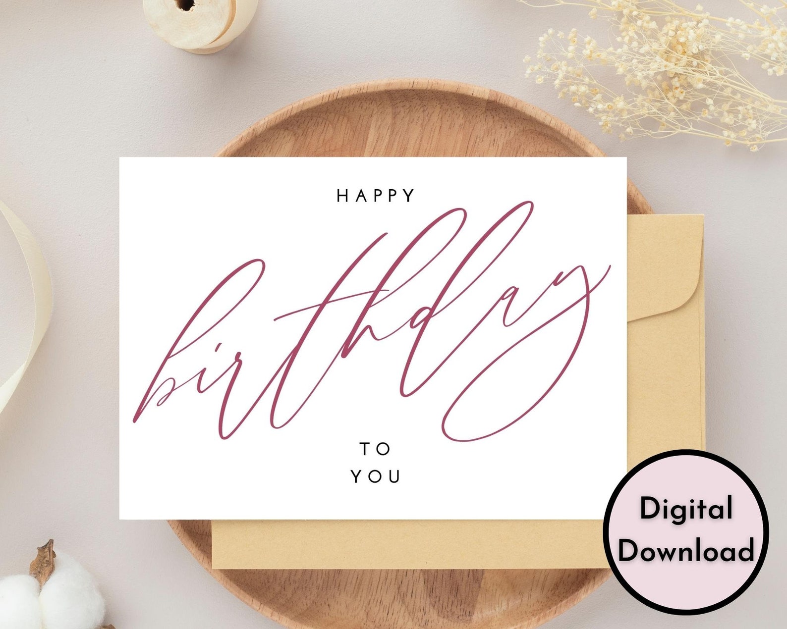 classy happy birthday card Images High Quality Grahic Elegant Happy Birthday to You Card - DIGITAL Download - Printable ...