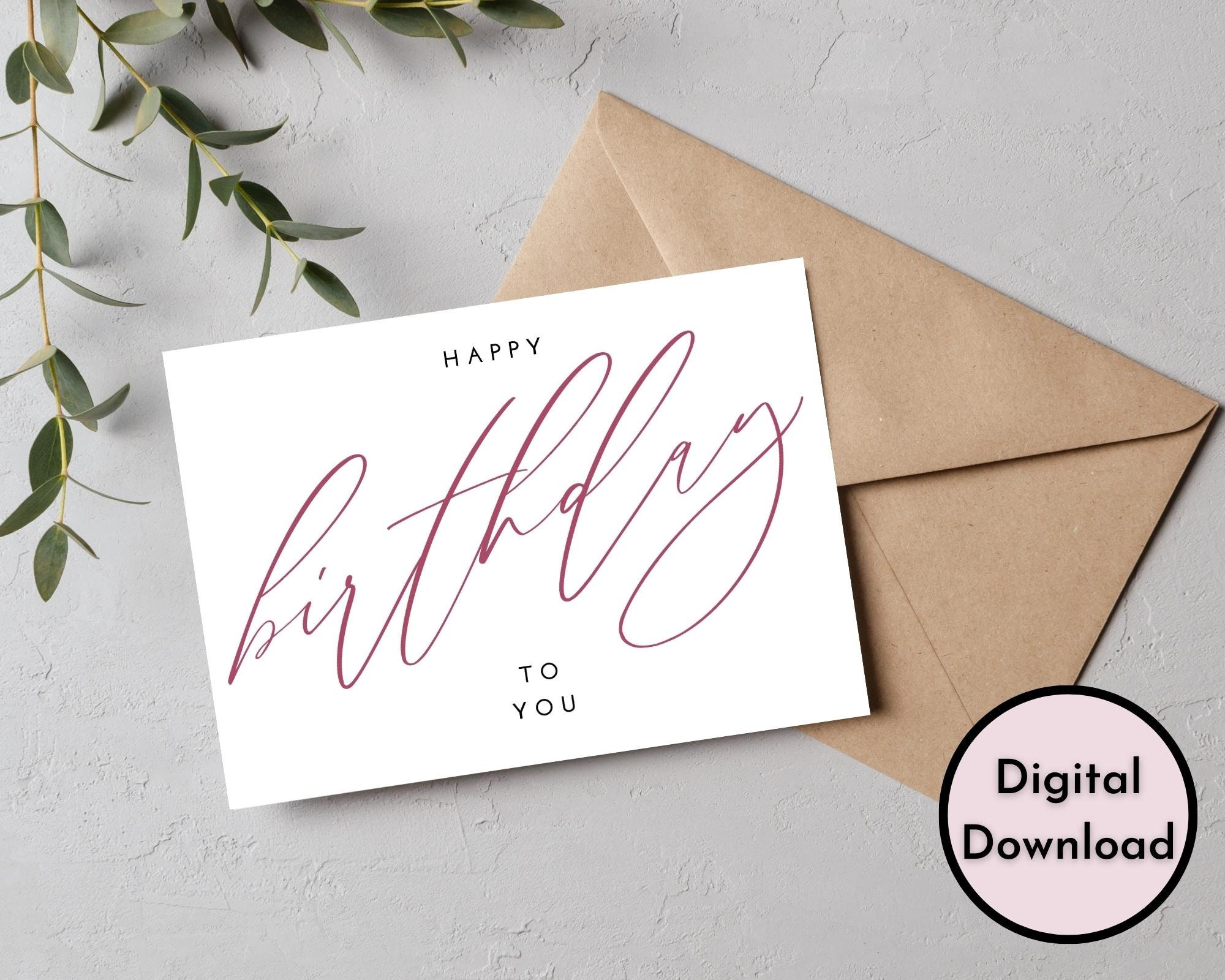 classy happy birthday card Images High Quality Grahic Elegant Happy Birthday to You Card - DIGITAL Download - Printable ...
