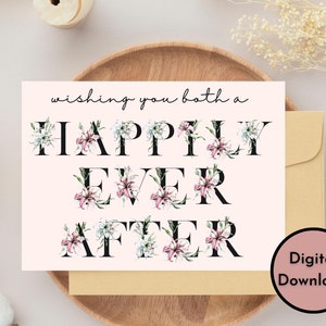 Ich wünsche Ihnen beiden ein glückliches Leben - DIGITALER Download - druckbare Hochzeitskarte - druckbare Hochzeitskarte mit Lilien-Thema