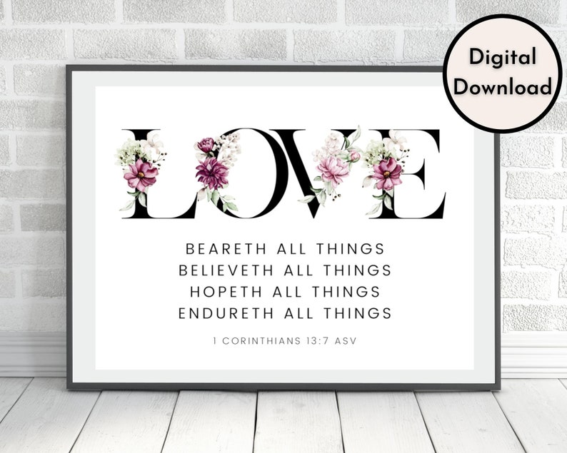 Printable Love Wall Art DIGITAL Download Printable - Etsy