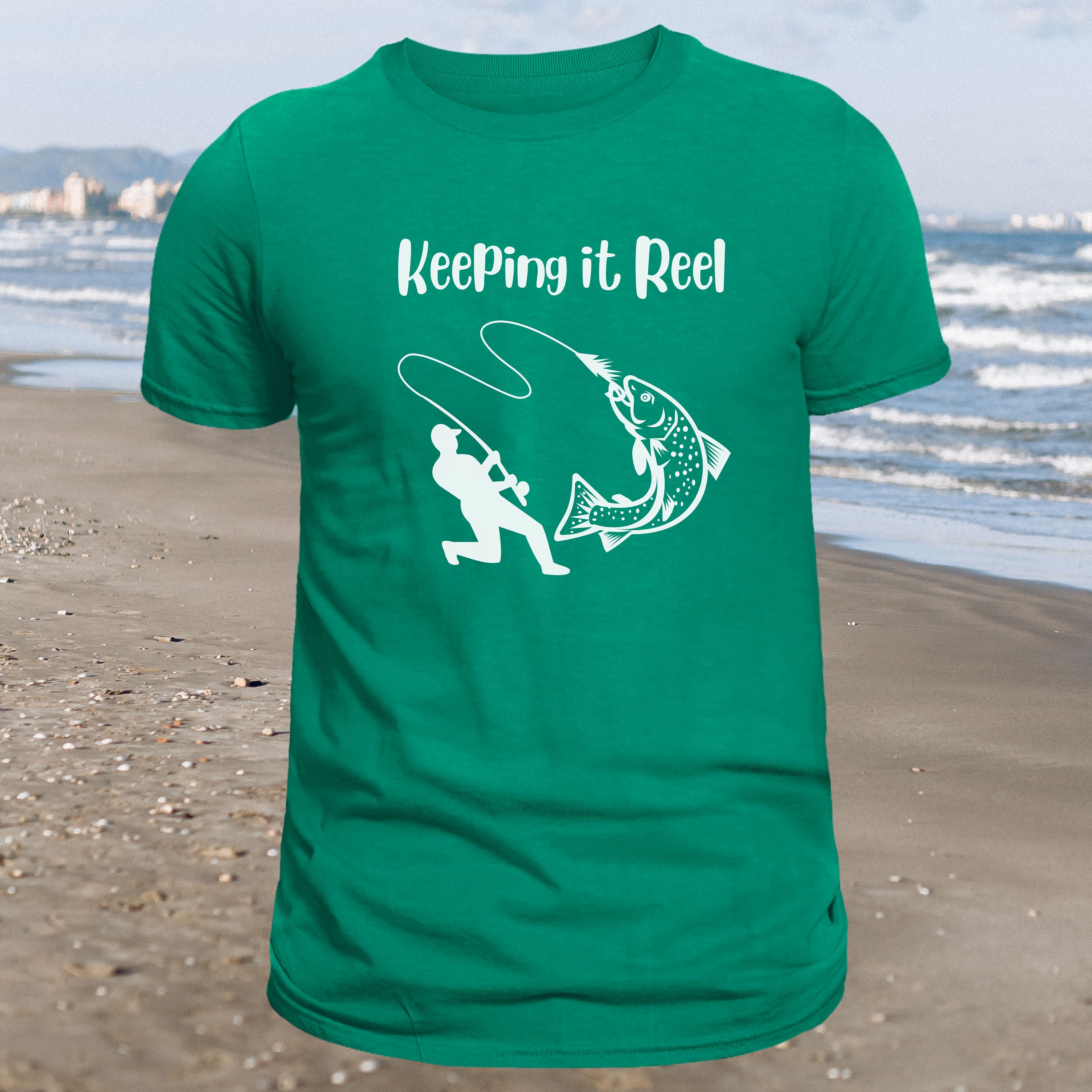 Mens Fishing T Shirt, Keeping It Reel, Funny Fishing Shirt, Fishing Graphic  Tee, Fisherman Gifts, Present for Fisherman 