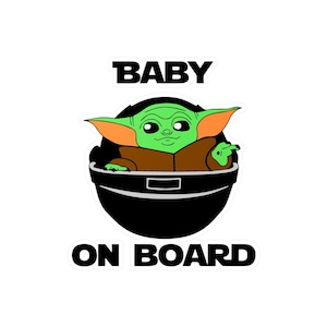 The Child Kiss-Cut Vinyl Decals, Baby on board decals, Star wars decals