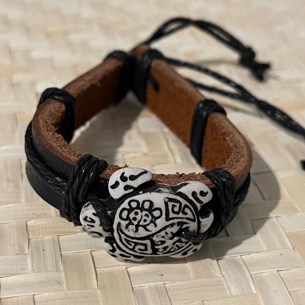 Honu Turtle Bracelet Hawaiian Leather Bracelet