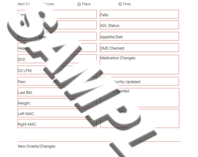 Featured listing image: Efficient and Comprehensive Hospice Nursing Visit Sheet for Patient Care Documentation