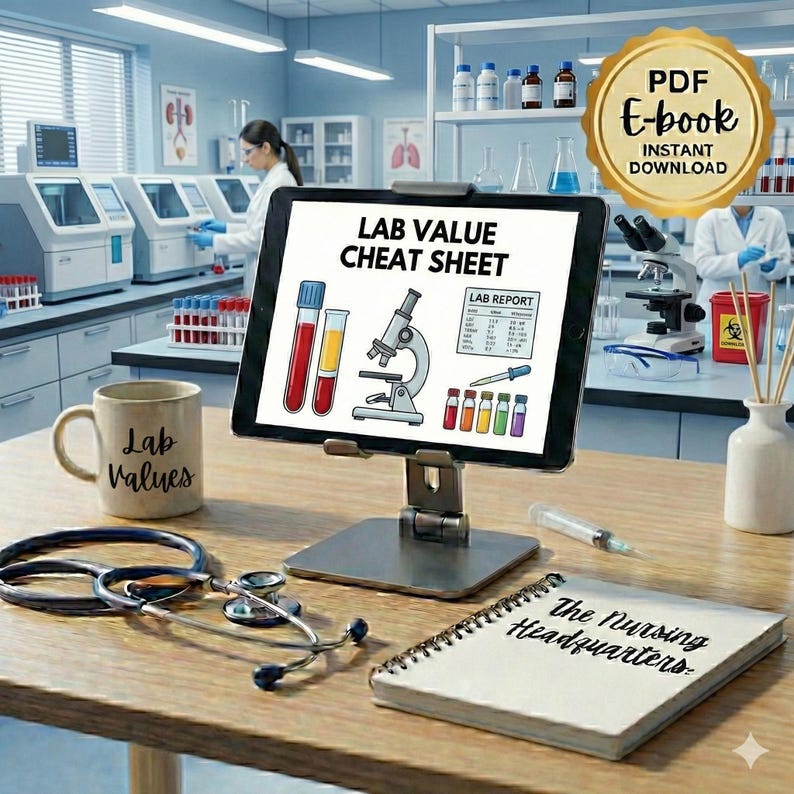 Lab Value Cheat Sheet - Etsy