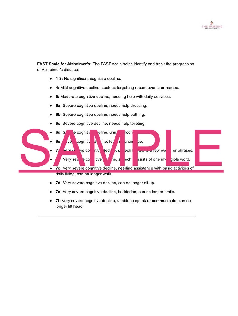 Alzheimer's Disease: A Cheat Sheet - Etsy