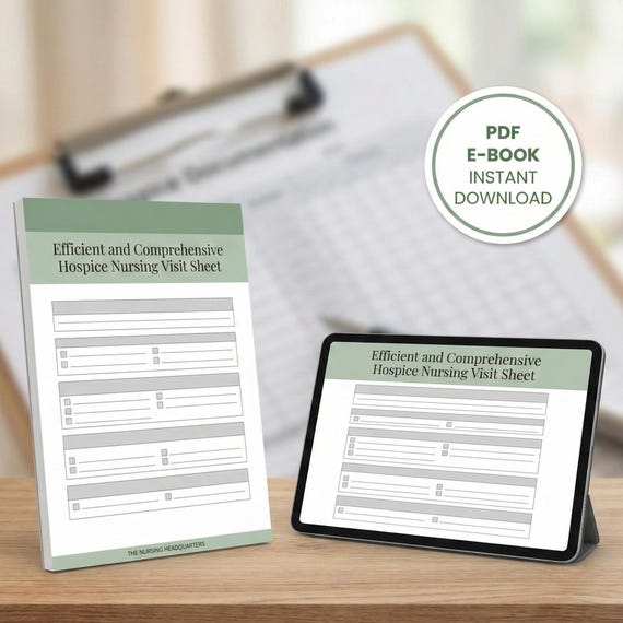 Efficient and Comprehensive Hospice Nursing Visit Sheet for Patient Care Documentation