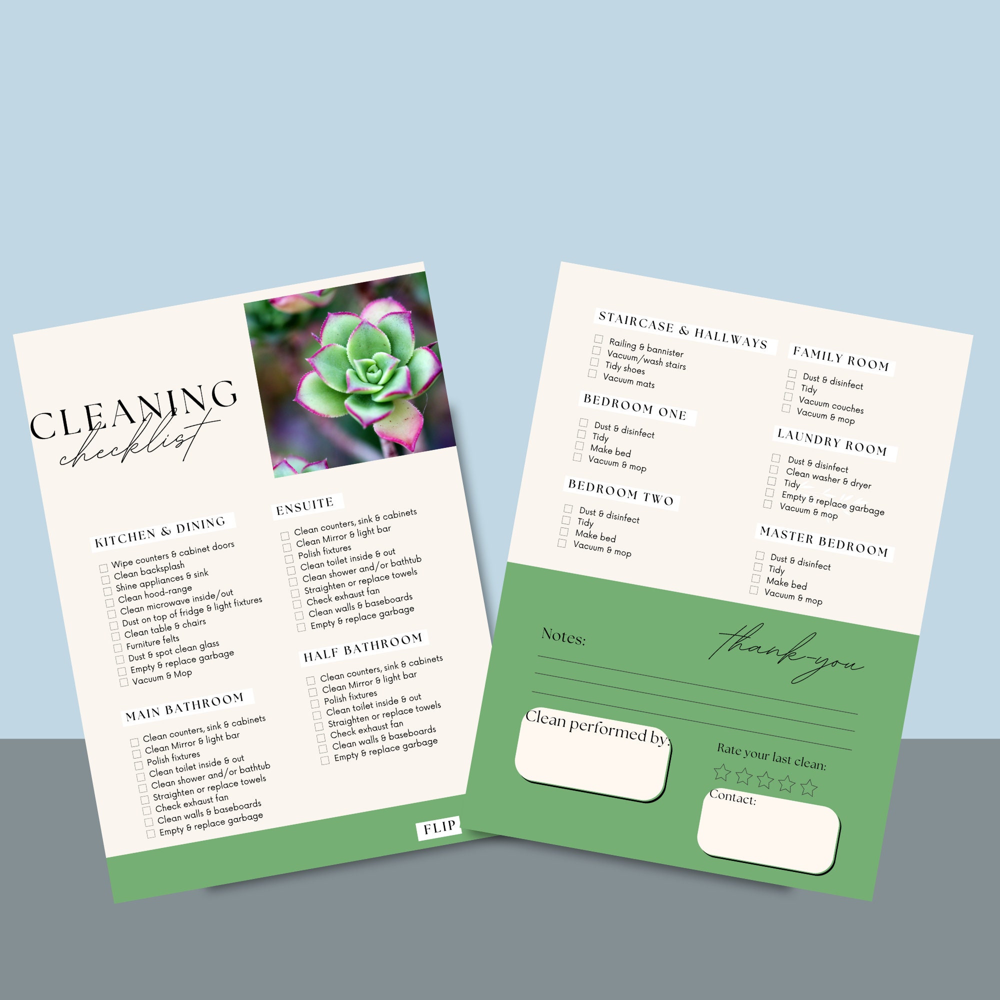 Printable Cleaning Checklists Bundle: Cleaning Planner PDF - Etsy