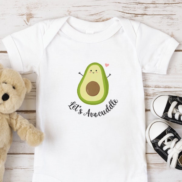 Let's Avocuddle Onesie®, Cute Avocado Onesie®, Avocado Baby Bodysuit, Girl Onesie® Baby Girl Bodysuit, Infant Fruit Top Gift