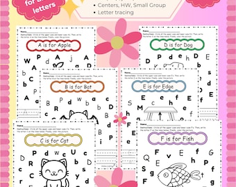 Alphabet Letter Identification and Handwriting Practice Worksheets