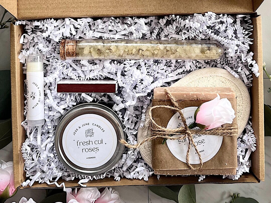 Selfcare Gift Box for Her, Handmade Soap and Candle Gift Set, Relaxing