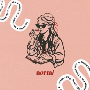 Normi branding thank you card | 90s Y2K Halloween clipart shop logo design