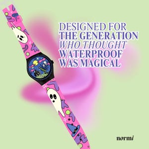 Retro Halloween clipart featuring ghost watch design | nostalgic 90s hand-drawn PNG sticker for journaling and scrapbooking