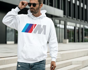 Men's BMW M Performance Logo Hoodie || White BMW Sweatshirt || Bmw Gift