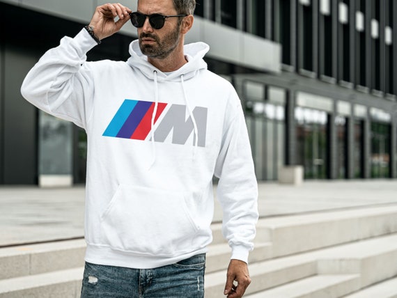 Felpa con cappuccio con logo BMW M Performance da uomo // Felpa BMW bianca  // Regalo Bmw -  Italia