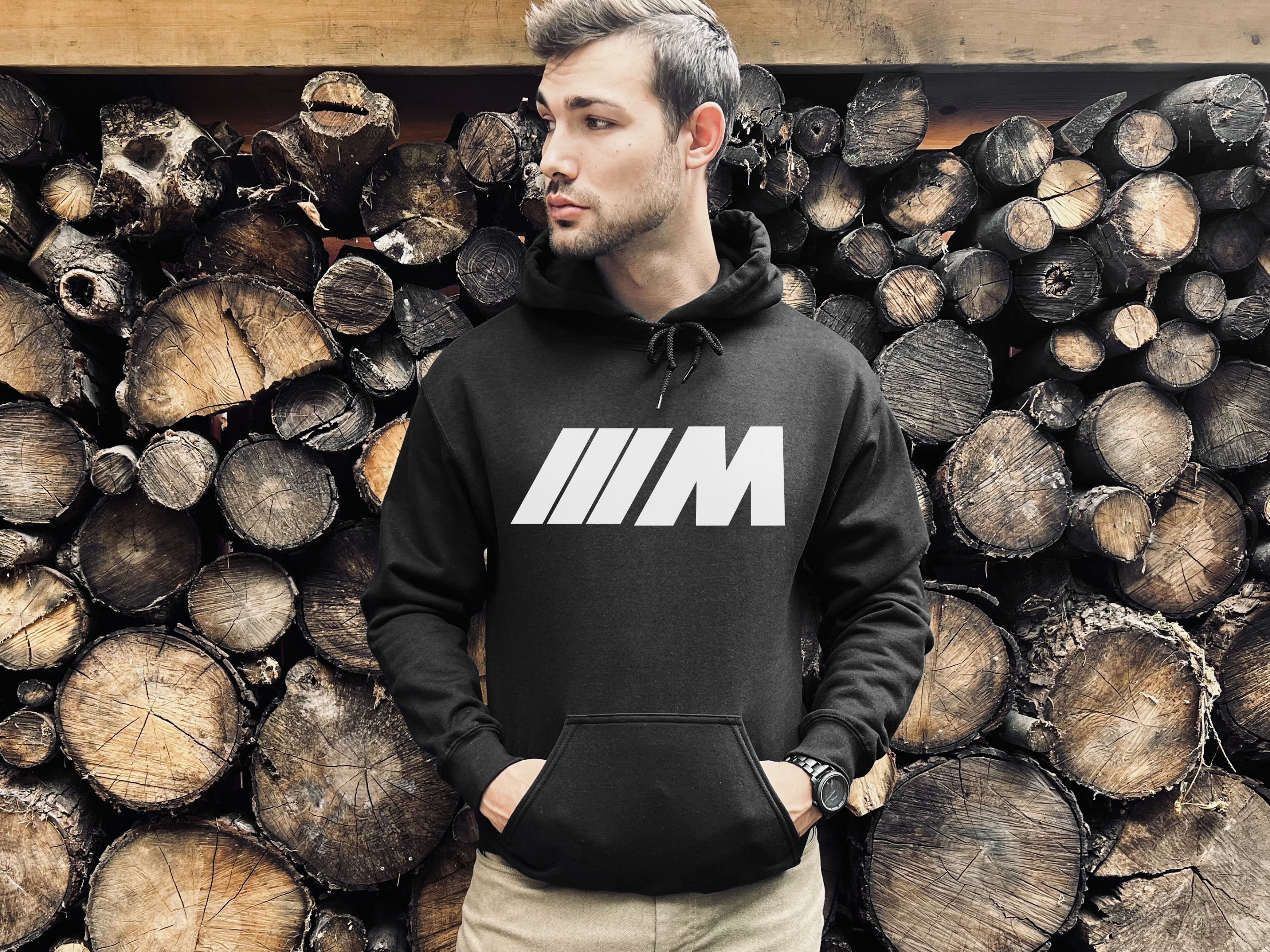 Men's BMW M Performance Logo Hoodie White BMW Sweatshirt Bmw Gift