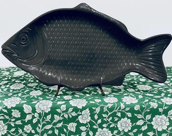 Revol France 20 inch ceramic fish platter, charcoal gray