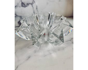 Cristal d'Arques Paris Bretagne Lead Crystal Bowl Star Handkerchief France Clear