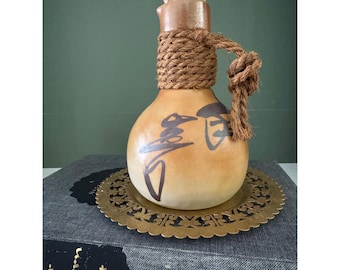 Fujinoi Sake Brauerei Keramikgourd Flasche 720ml Jute Wrapped Japanische Tokkuri