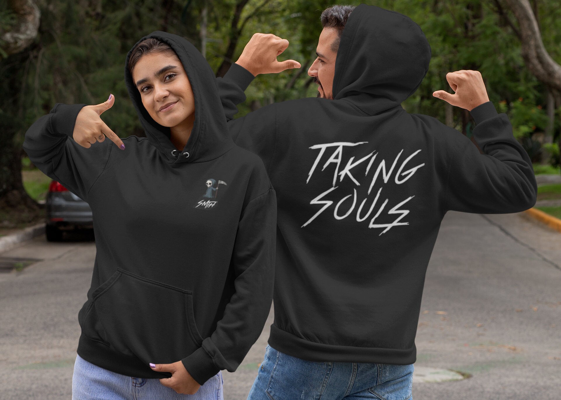 Taking Souls Grim Reaper Hoodie black/white - Etsy