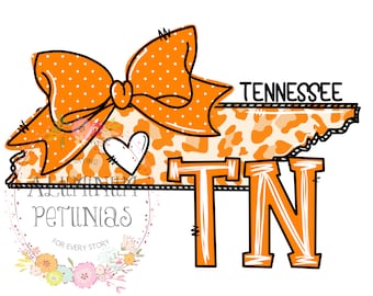 Tennessee Doodle Leopard State DTF (Direct to Film) Transfers, Doodle States DTF Transfer Ready to Press, Volunteers