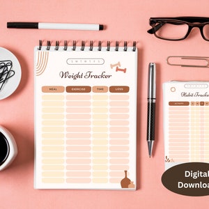 Weight Tracker | Printable Fitness Planner | Fitness Tracker | Workout Tracker | Weight Tracker | Measurement Tracker | Printable PDF