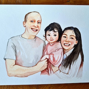 Personalized Mother&#39;s Day Gift, Custom Family Portrait Painting Anniversary Gift, Custom Watercolour Portrait, Couple Portrait, Wedding Gift