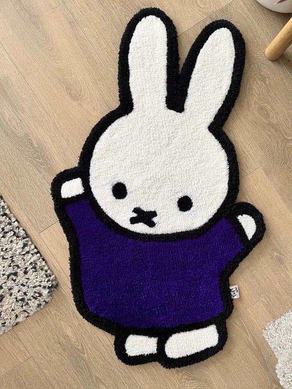 Miffy Bunny Hand-tufted Custom Rug - Etsy