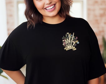 Good Energy Skeleton Floral T-Shirt, Comfort Colors Tee