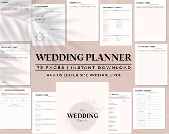 Wedding Planner Printable Wedding Planning Book, Wedding Planner Organizer, Wedding Checklist