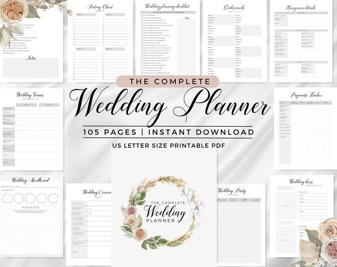 Wedding Planner Printable PDF Wedding Planner Kit Wedding Binder ...