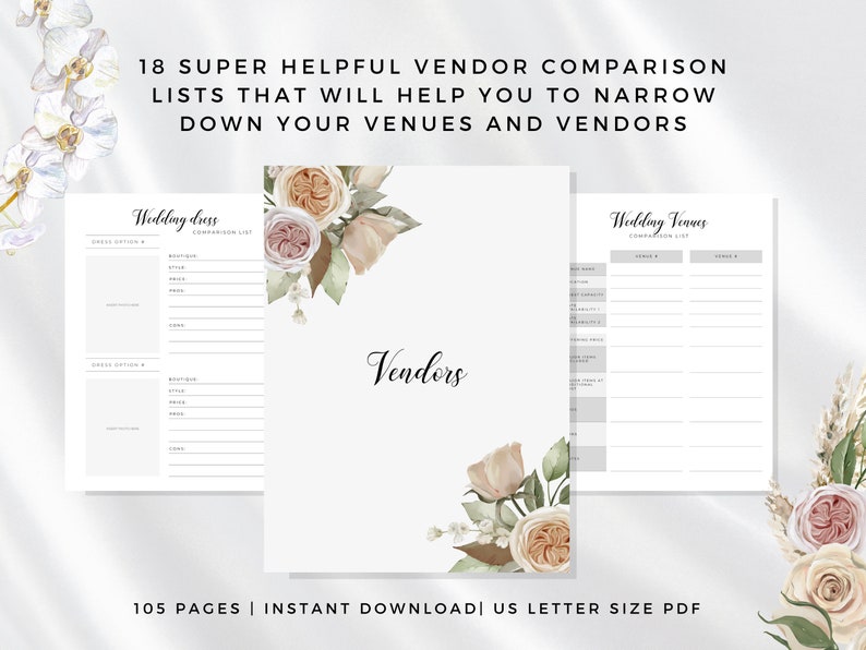 Wedding Planner Printable PDF Wedding Planner Kit Wedding Etsy