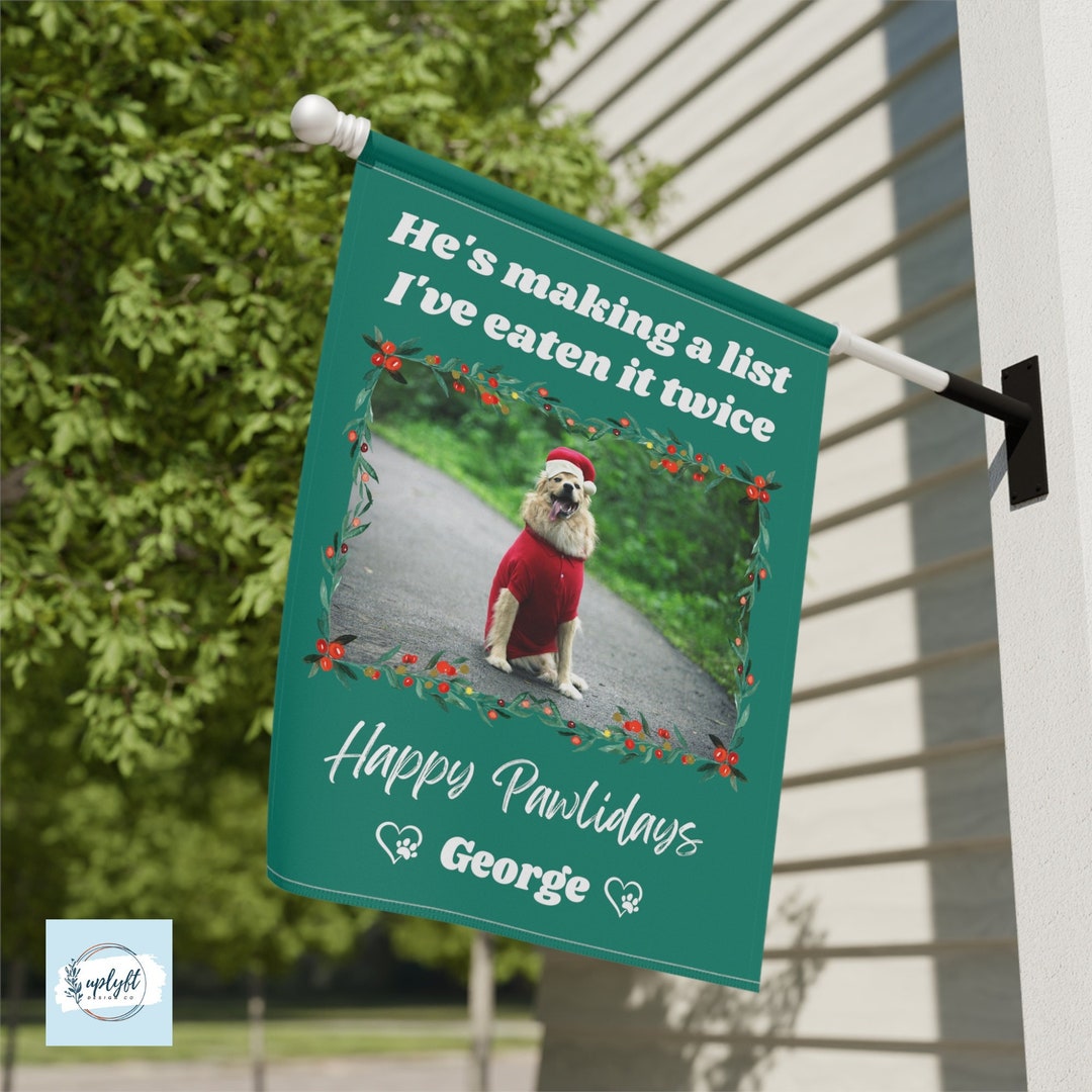 Personalized Dog Christmas Flag, Personalized Dog Garden Flag