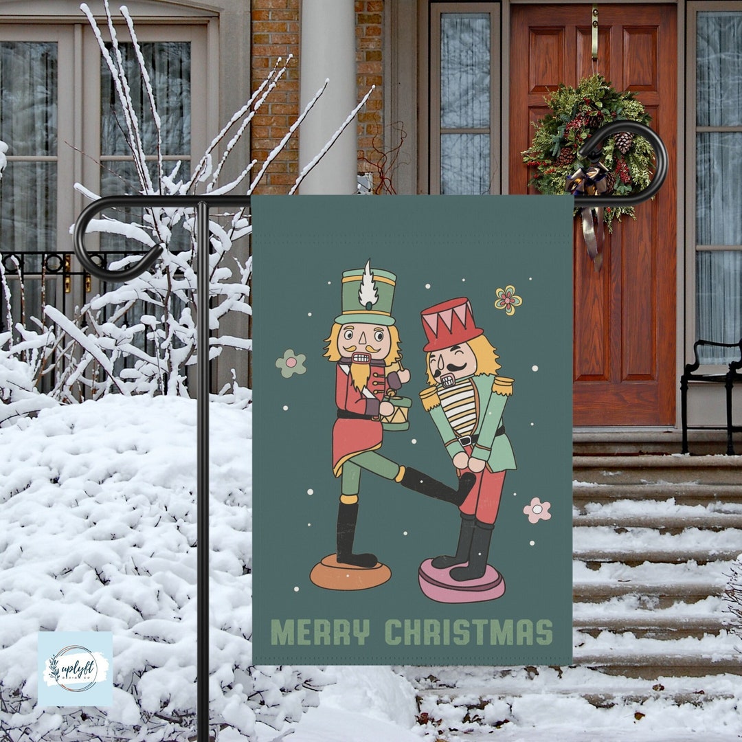 Funny Nutcracker Christmas Garden Flag & House Flag Double Sided, Funny Christmas Decor Gift