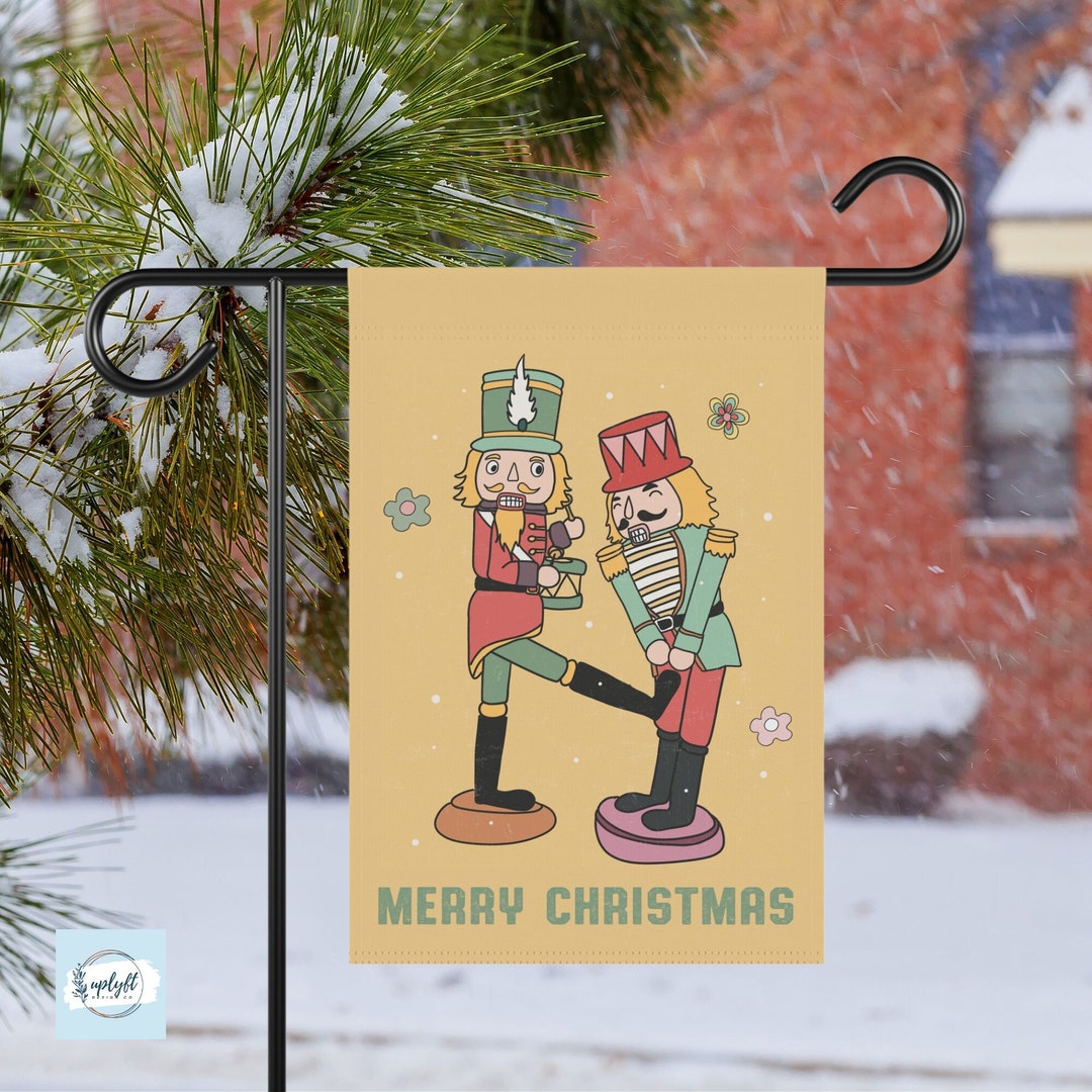 Funny Nutcracker Christmas Garden Flag & House Flag Double Sided, Funny Christmas Decor Gift