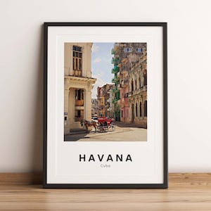 Impressão de viagem de Havana, pôster de viagem de Havana, impressão de Cuba, pôster de Cuba, download, para impressão