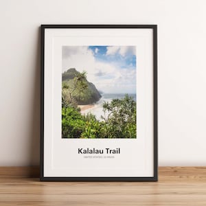 Kalalau Trail Print, Kalalau Trail Poster, Kalalau Trail Karte, Wandern USA Poster, Hawaii Wandern Print, Hawaii, Hawaii Travel Print