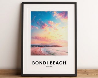 Bondi Beach Art Print, Australia Travel Poster (Digital File)