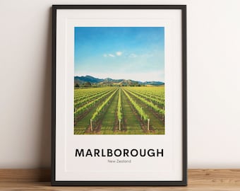 Marlborough New Zealand Travel Poster, South Island Art Print