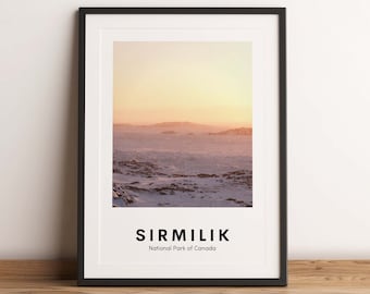Póster del Parque Nacional Sirmilik, Impresión de Viaje a Canadá (Archivo Digital)