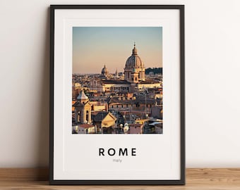 Rome Cityscape Poster, Italy Travel Print