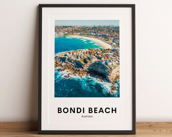 Bondi Beach Australia Art Print, Travel Poster (Digital Download)